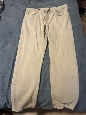 Zara Beige/Tan Straight-Leg Jeans Size 34